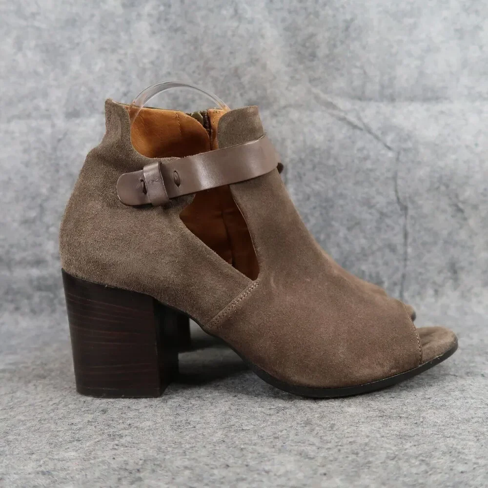 Alberto Fermani Shoes Womens 39 Booties Fashion Leather Cutout Open Toe Brown
